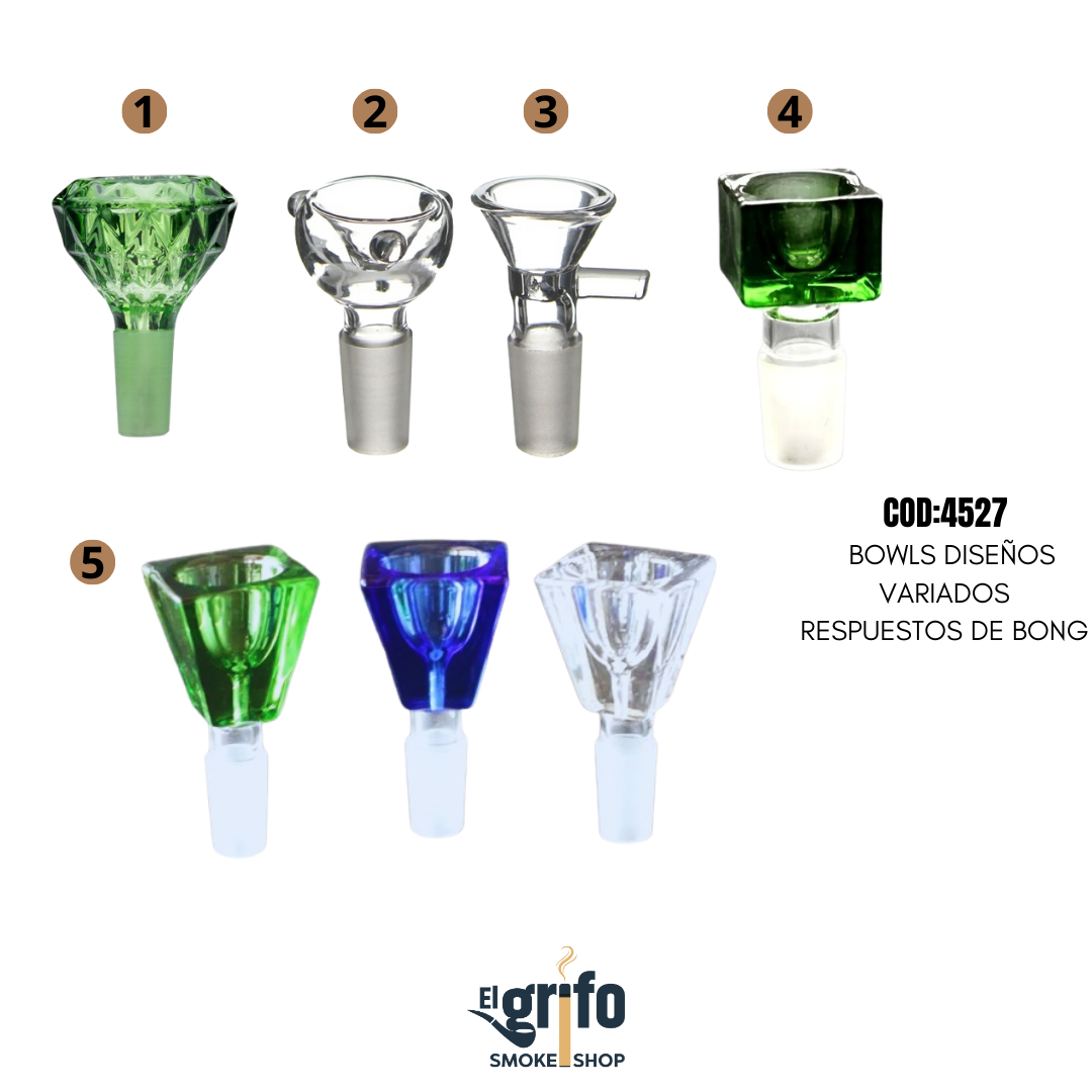 bowls repuestos de bong verde azul trasparente
