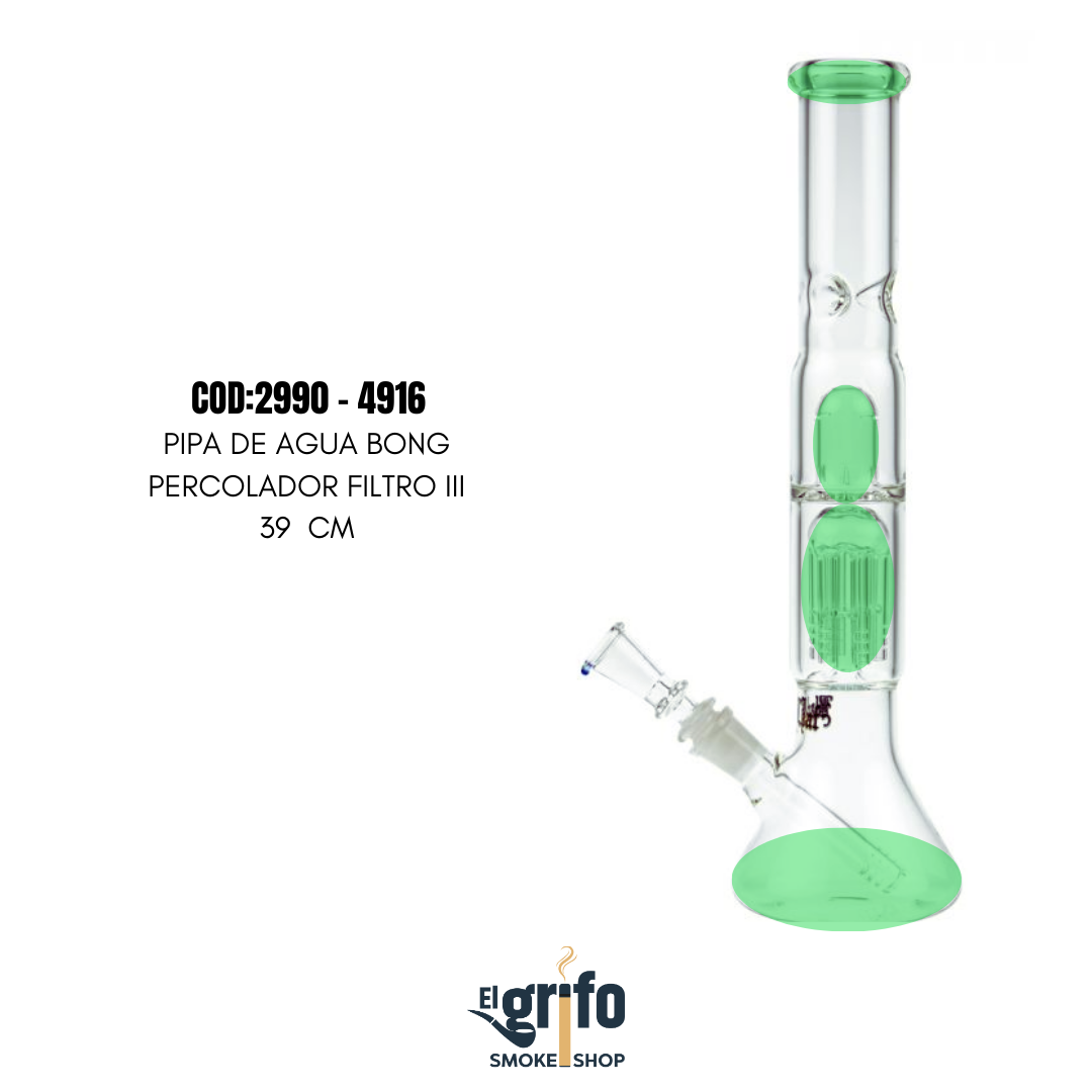 pipa bong pipa de agua precolados filtro 3 III grande verde