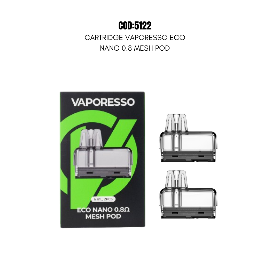 CARTRIDGE VAPORESSO ECO NANO 0.8 OHM MESH(FALTA PONER LOGO)