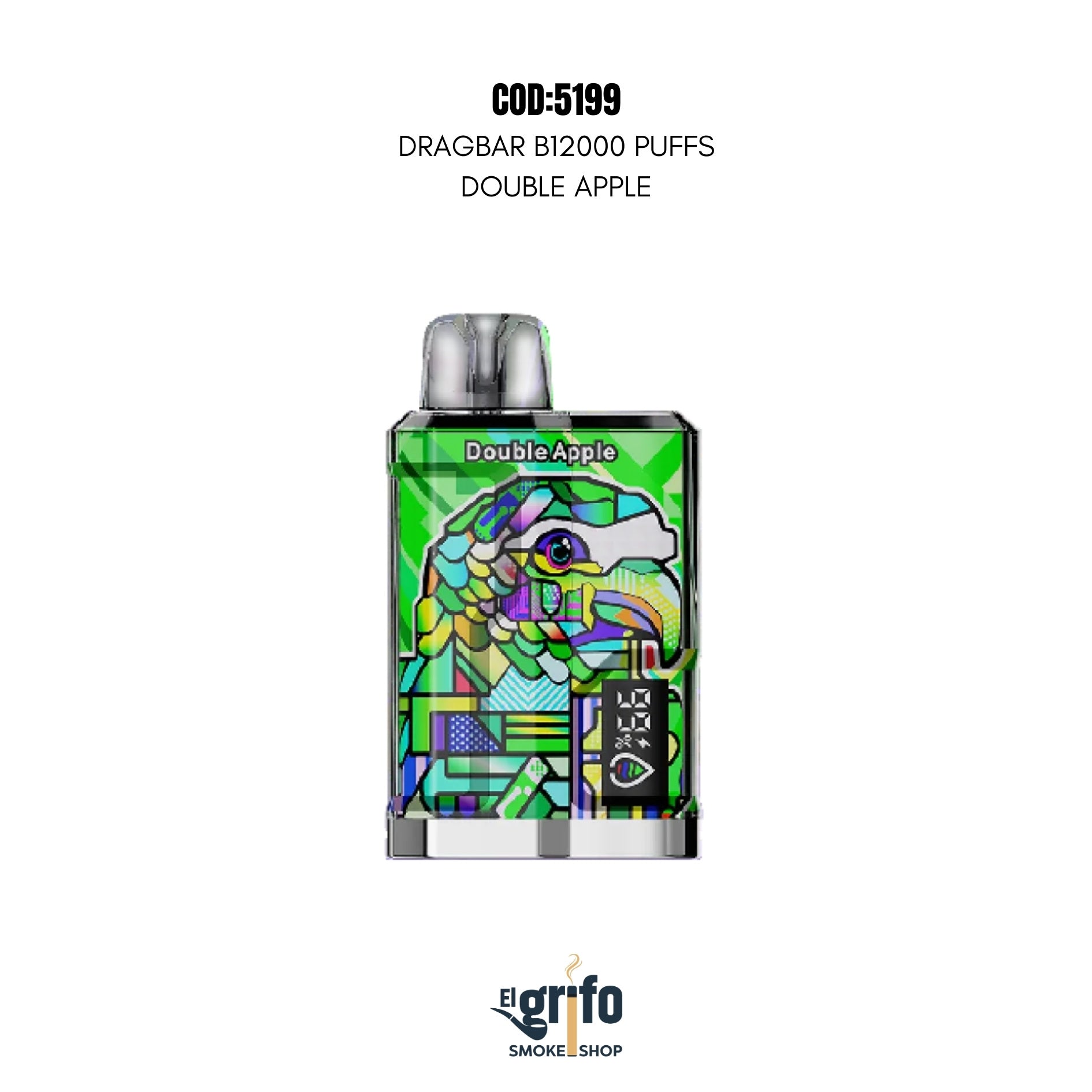 VAPE DESECHABLE DRAGBAR B12000 12MIL 12K PUFFS DOUBLE APPLE DOBLE MANZANA