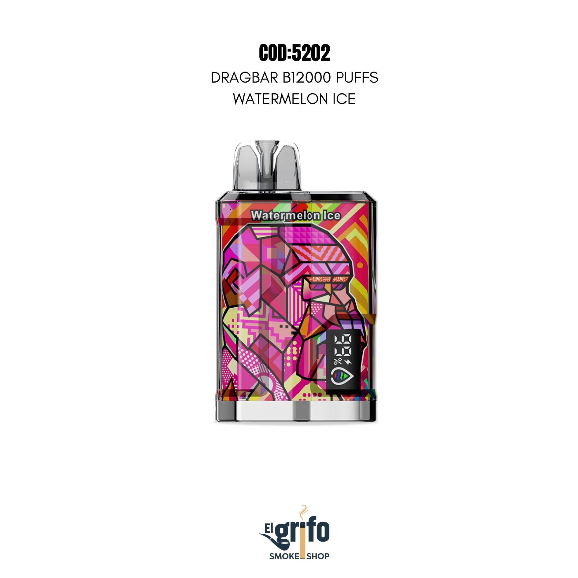 VAPE DESECHABLE DRAGBAR B12000 12MIL 12K PUFFS WATERMELON ICE SANDIA ICE