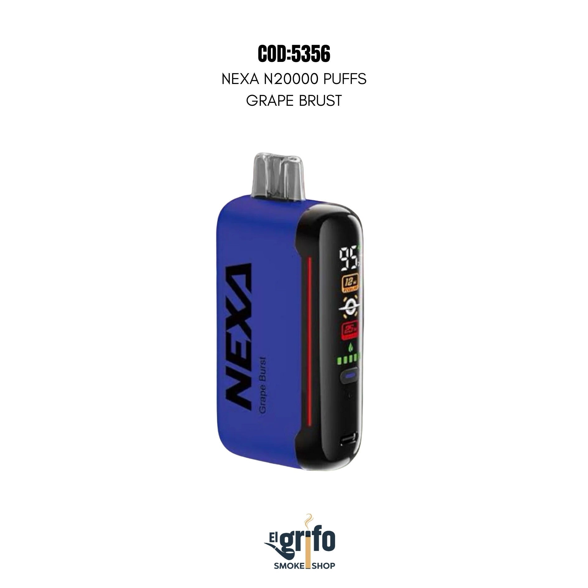 VAPE DESECHABLE NEXA 20MIL 20K PUFFS GRAPE BRUST UVA